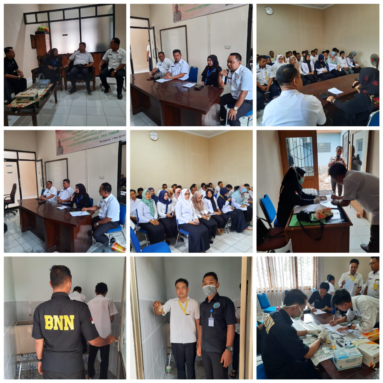 Kegiatan Test Urine Dan Sosialisasi P4GN Di Lingkungan Pertanahan Nasional Kabupaten OKU Timur Kegiatan Test Urine Dan Sosialisasi P4GN Di Lingkungan Pertanahan Nasional Kabupaten OKU Timur