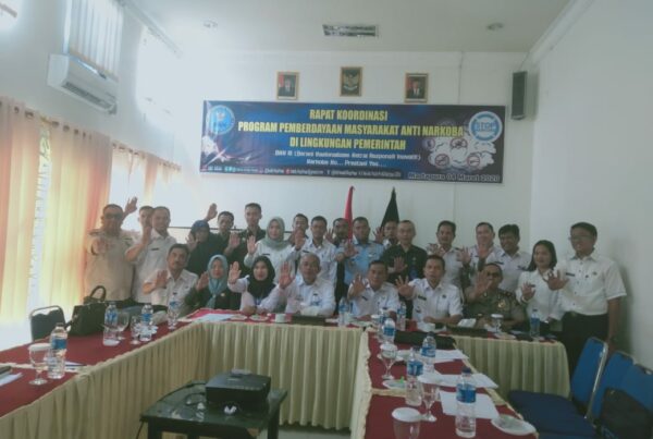 BNNK OKU TIMUR MELAKSANAKAN RAPAT KOORDINASI PEMBERDAYAAN MASYARAKAT ANTI NARKOBA DI LINGKUNGAN PEMERINTAH