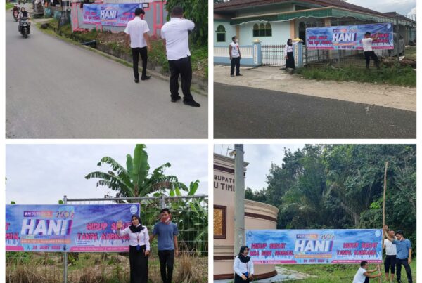 BNNK MENYAMBUT PERINGATAN HARI ANTI NARKOBA INTERNASIONAL DENGAN PEMASANGAN SEPANDUK DI KAB. OKU TIMUR