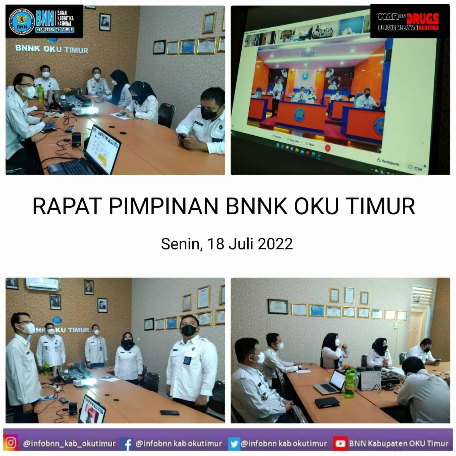 BNNK OKU TIMUR MENGIKUTI RAPAT PIMPINAN BNN RI BNNK OKU TIMUR MENGIKUTI RAPAT PIMPINAN BNN RI