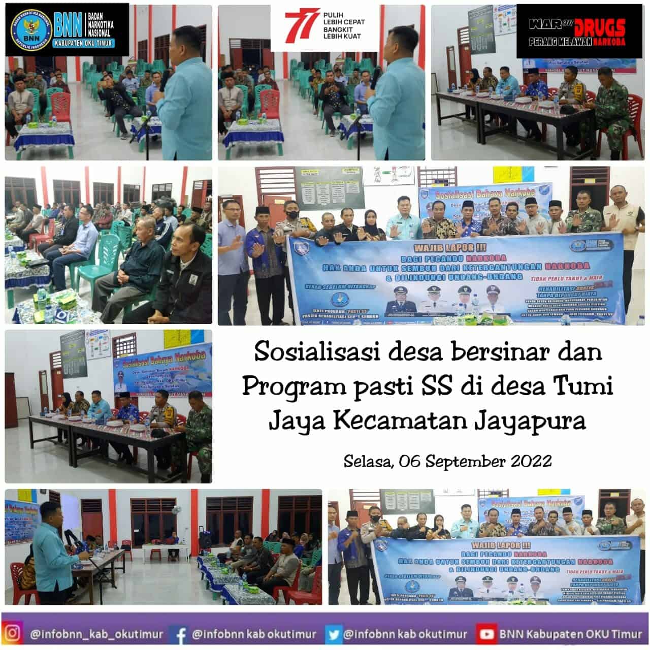 Sosialisasi Desa Bersinar dan Program Pasti SS (Pasien Rehabilitasi Sehat Sembuh) di Desa Bersinar Desa Tumijaya Sosialisasi Desa Bersinar dan Program Pasti SS (Pasien Rehabilitasi Sehat Sembuh) di Desa Bersinar Desa Tumijaya