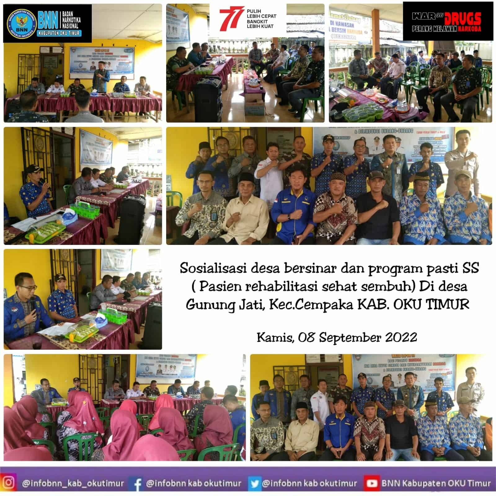 Sosialisasi Desa Bersinar dan Program Pasti SS (Pasien Rehabilitasi Sehat Sembuh) di Desa Bersinar Desa Gunung Jati Sosialisasi Desa Bersinar dan Program Pasti SS (Pasien Rehabilitasi Sehat Sembuh) di Desa Bersinar Desa Gunung Jati