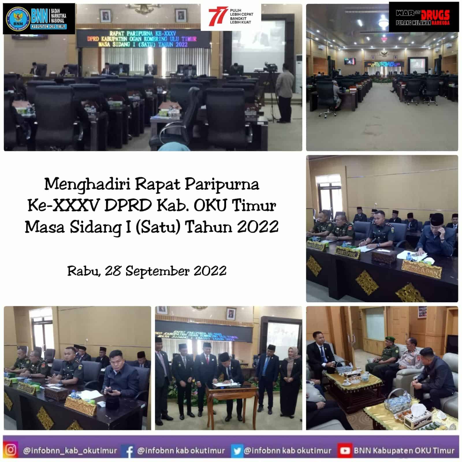 Rapat Penutupan Paripurna Ke-XXXV DPRD Kabupaten OKU Timur Masa Sidang I (Satu) Tahun 2022 Rapat Penutupan Paripurna Ke-XXXV DPRD Kabupaten OKU Timur Masa Sidang I (Satu) Tahun 2022