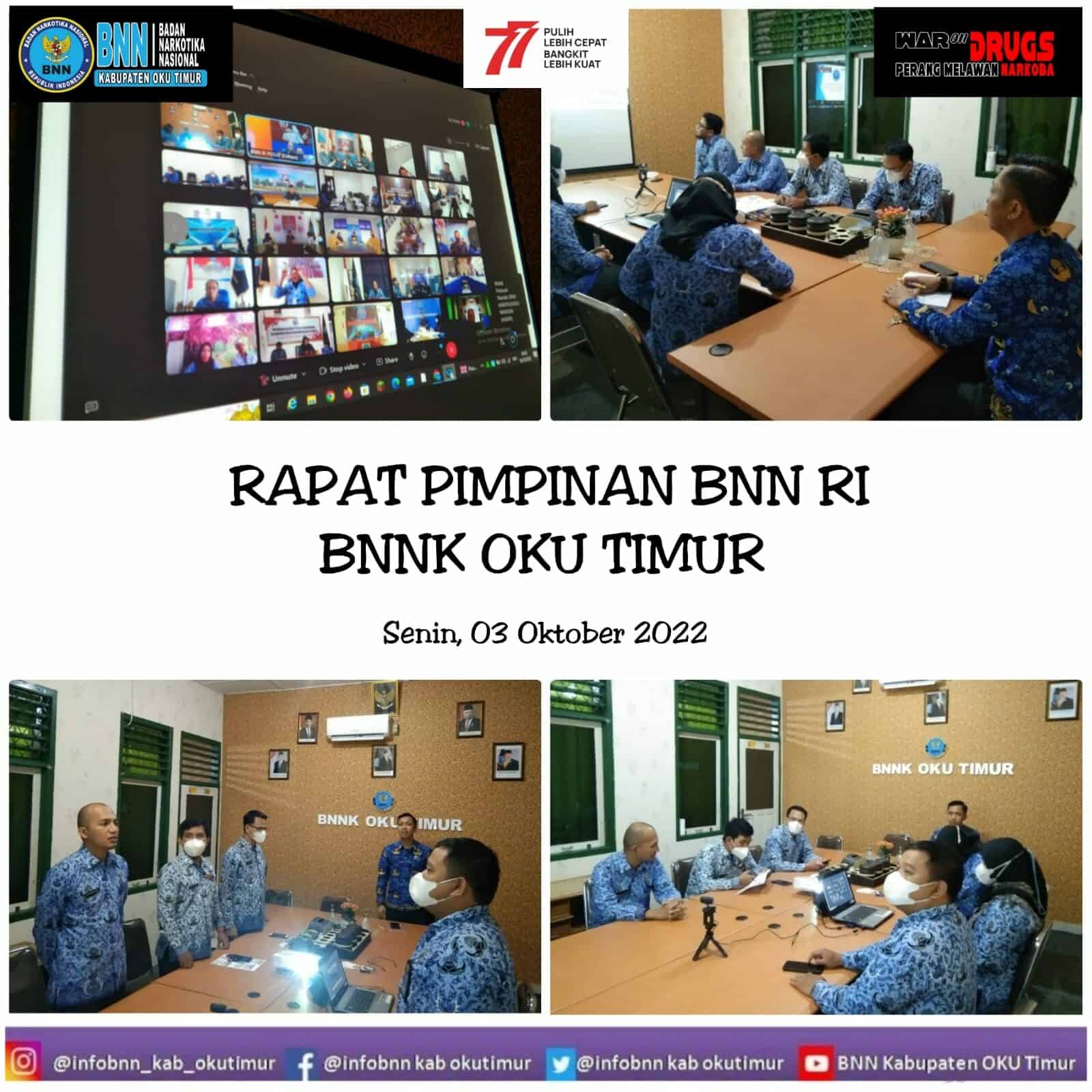 Rapat Pimpinan BNN RI Virtual Rapat Pimpinan BNN RI Virtual