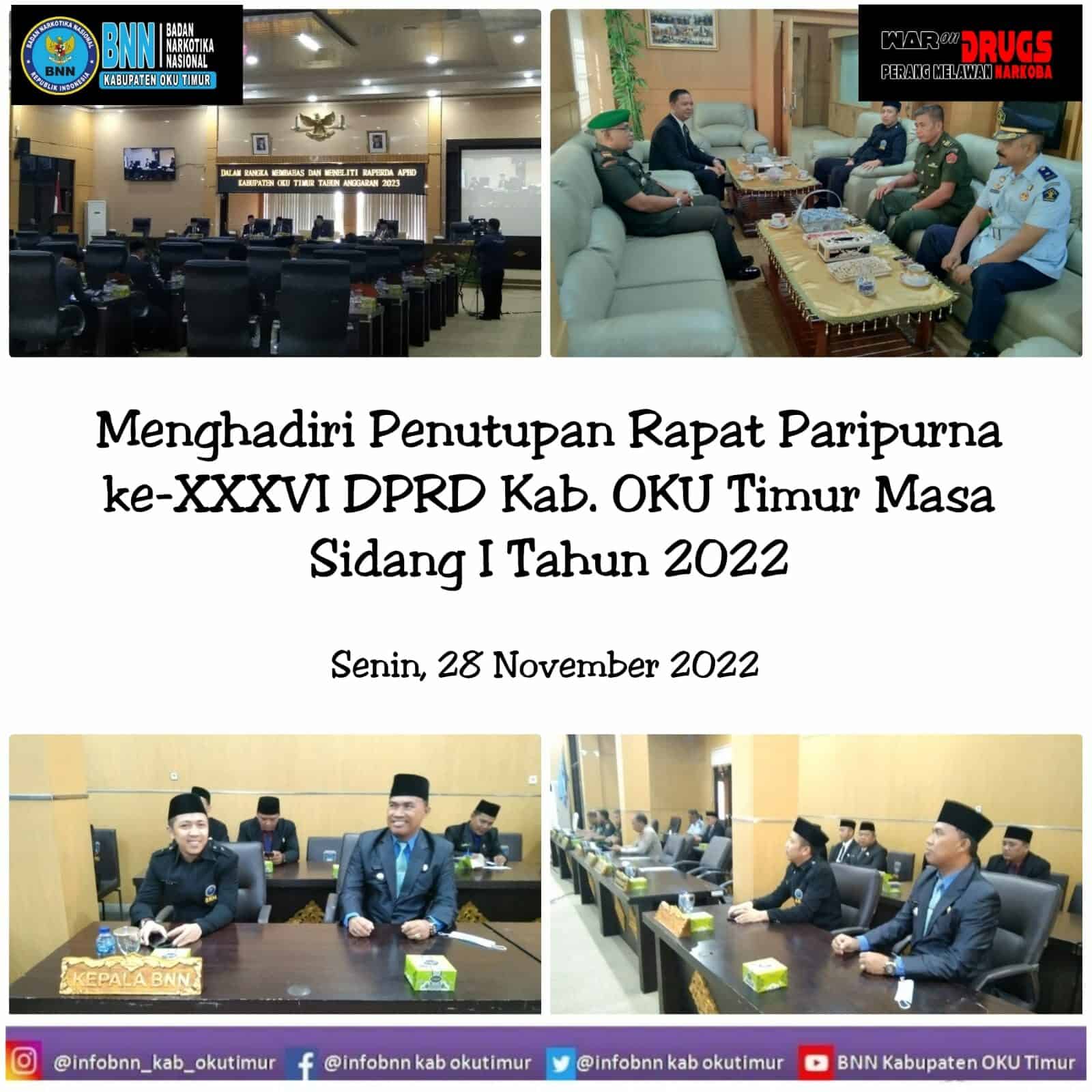 Penutupan Rapat Paripurna ke XXXVI DPRD Kabupaten OKU Timur Tahun 2022