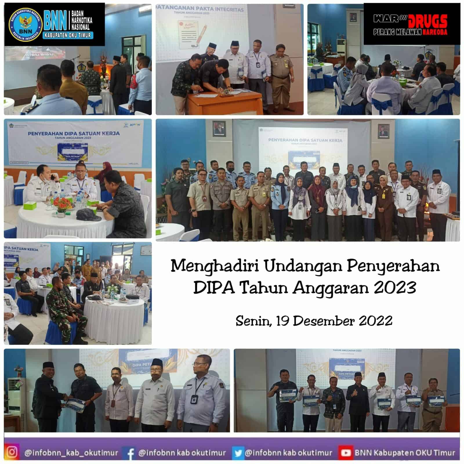 Penyerahan DIPA Satuan Kerja Tahun Anggaran 2023 Penyerahan DIPA Satuan Kerja Tahun Anggaran 2023