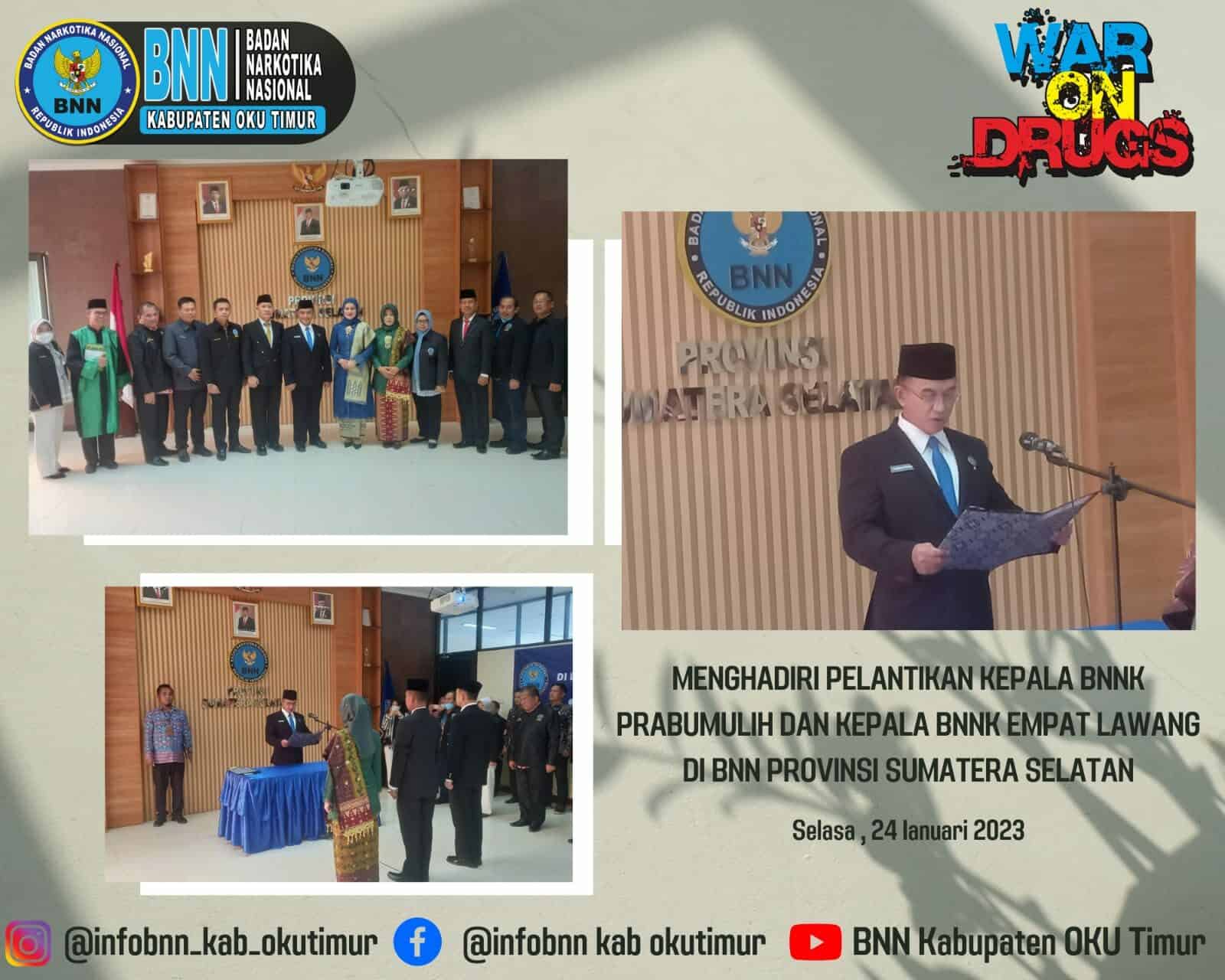 Pelantikan Pejabat Eselon III.A di Lingkungan BNN Provinsi Sumsel Pelantikan Pejabat Eselon III.A di Lingkungan BNN Provinsi Sumsel