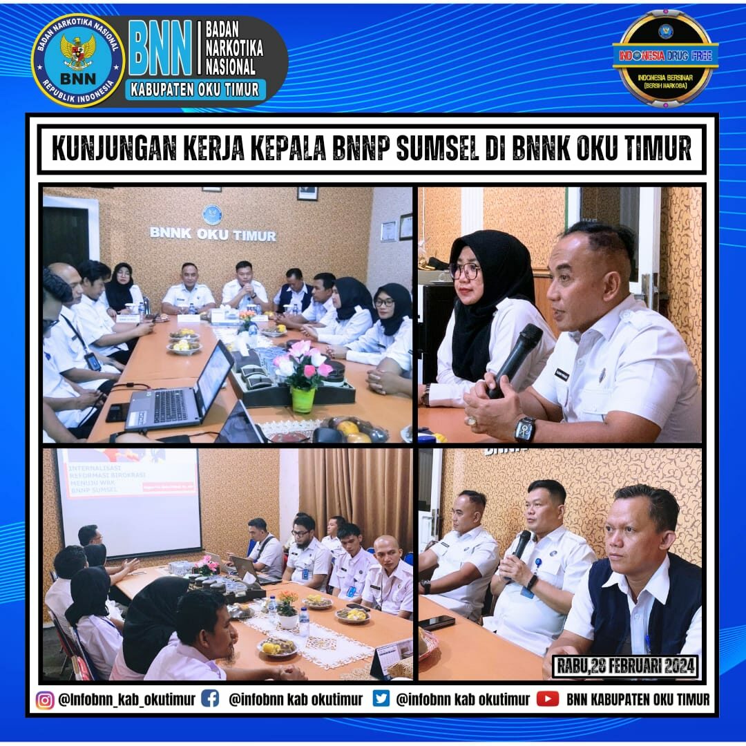 Kunjungan Kerja Kepala BNNP Sumatera Selatan di BNNK OKU Timur Kunjungan Kerja Kepala BNNP Sumatera Selatan di BNNK OKU Timur